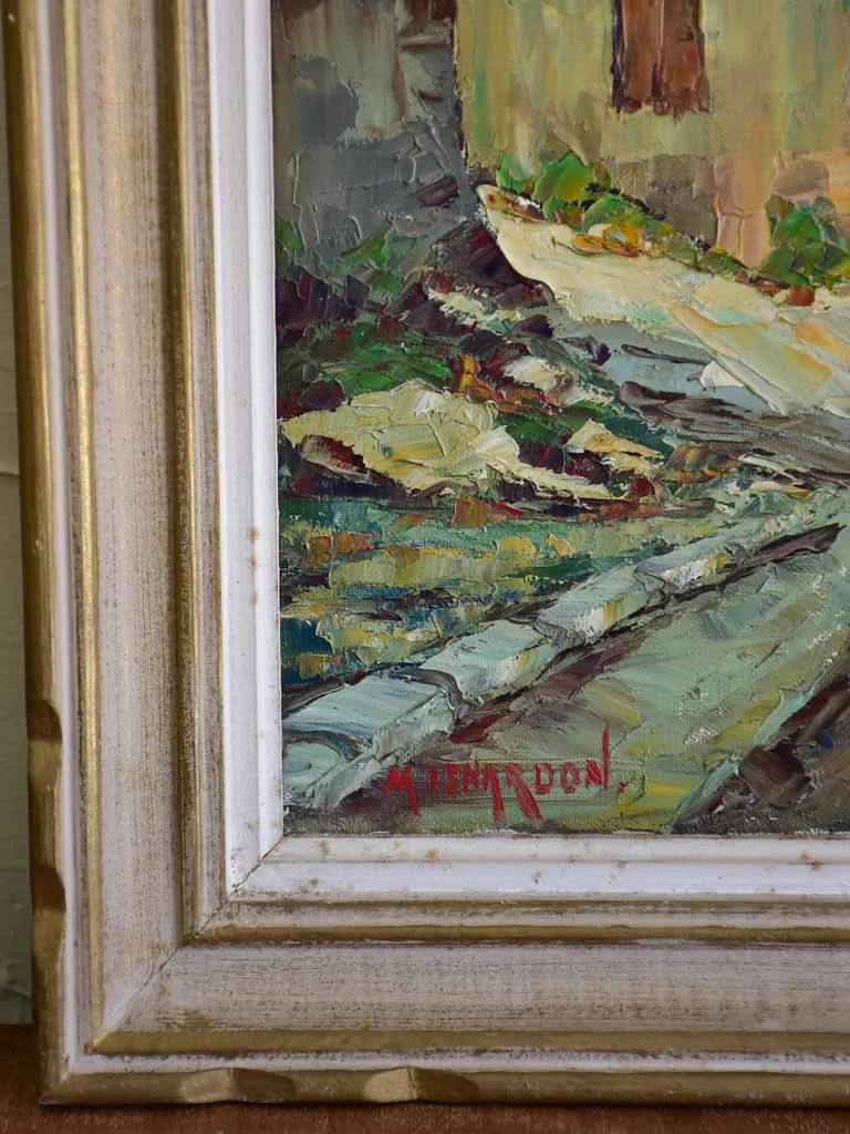 Vintage French painting of a village