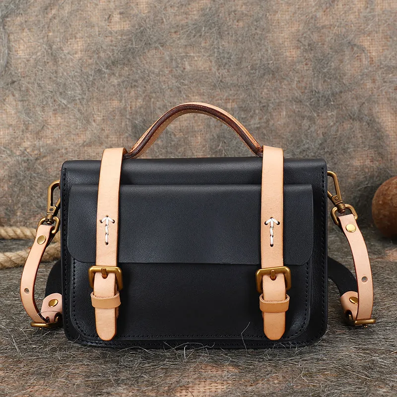 Vintage Ladies Leather Crossbody Messenger Bag Satchel Bag Purses for Women