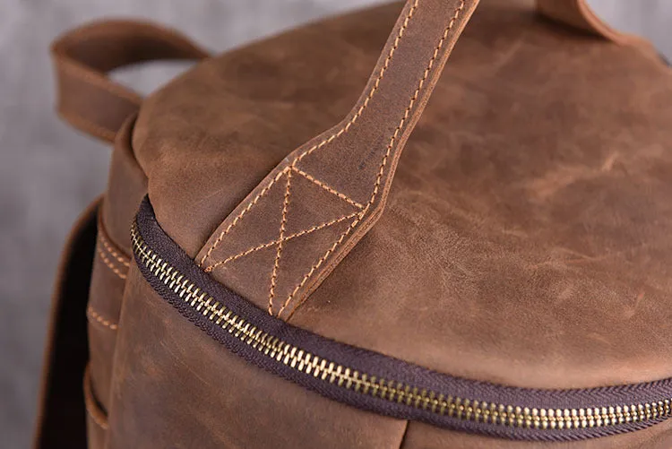 Vintage Muti-funciton Travel Backpack Cross body Leather Bag