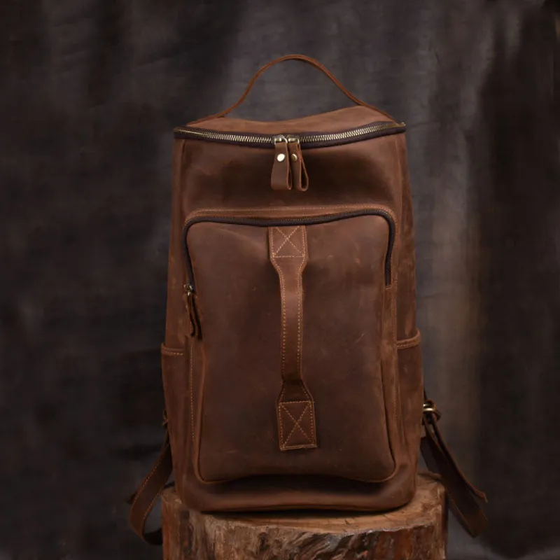 Vintage Muti-funciton Travel Backpack Cross body Leather Bag