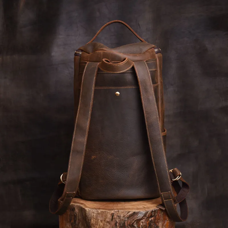 Vintage Muti-funciton Travel Backpack Cross body Leather Bag