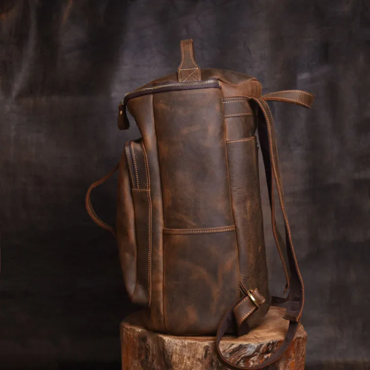 Vintage Muti-funciton Travel Backpack Cross body Leather Bag