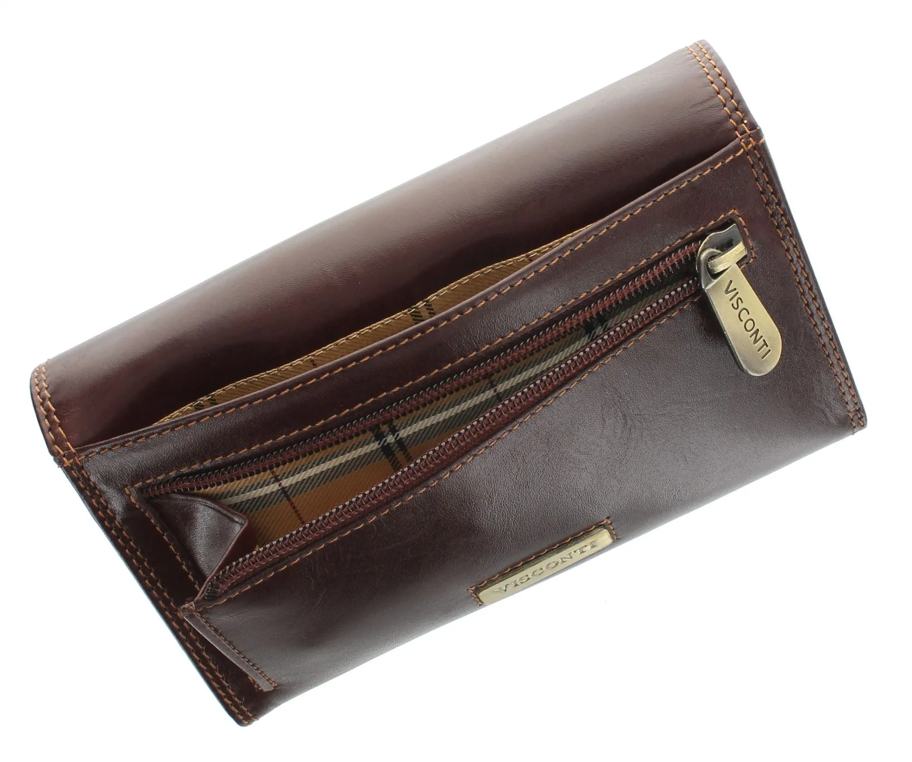 Visconti Monza Collection MARIA Vegetable Tanned Ladies Leather Clip Purse MZ12 RFID blocking
