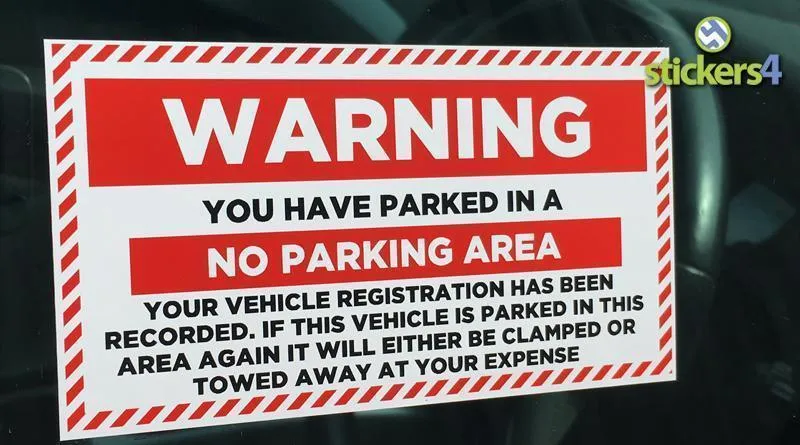 Warning Sticker - No Parking Area
