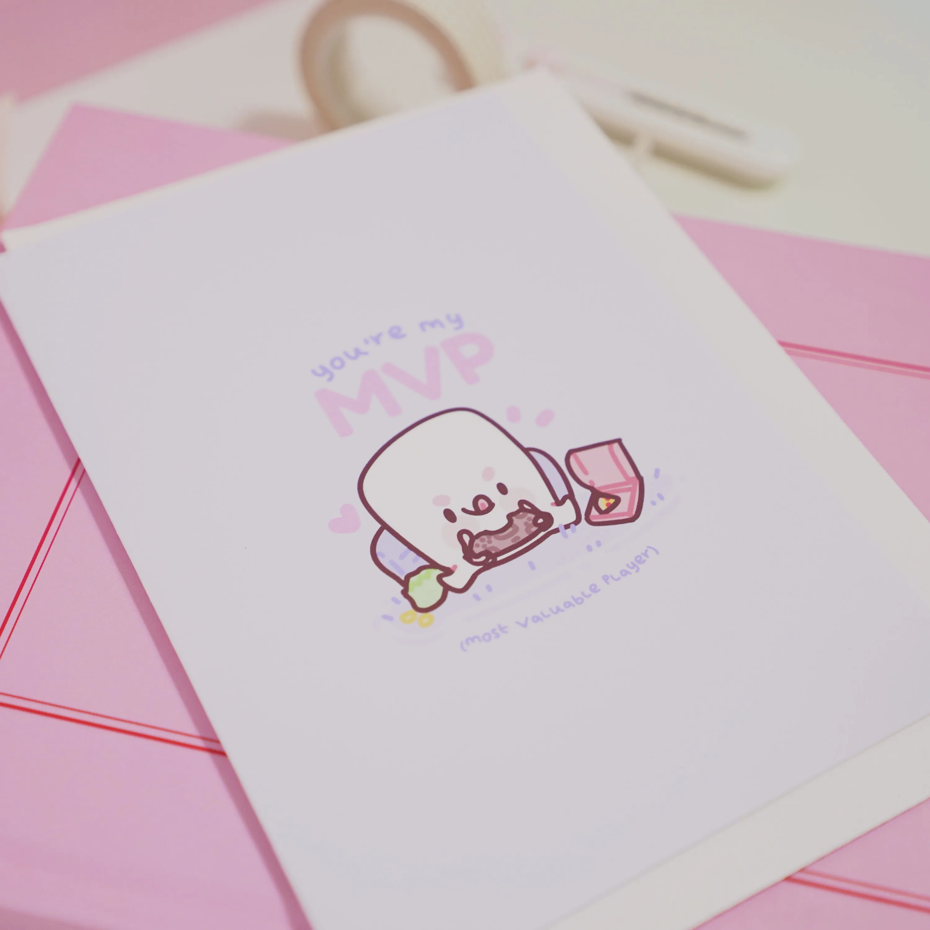 You're My MVP Gamer Valentine's Card | Kawaii Gaming Greeting Card | Cute Co-Op Partner Gift