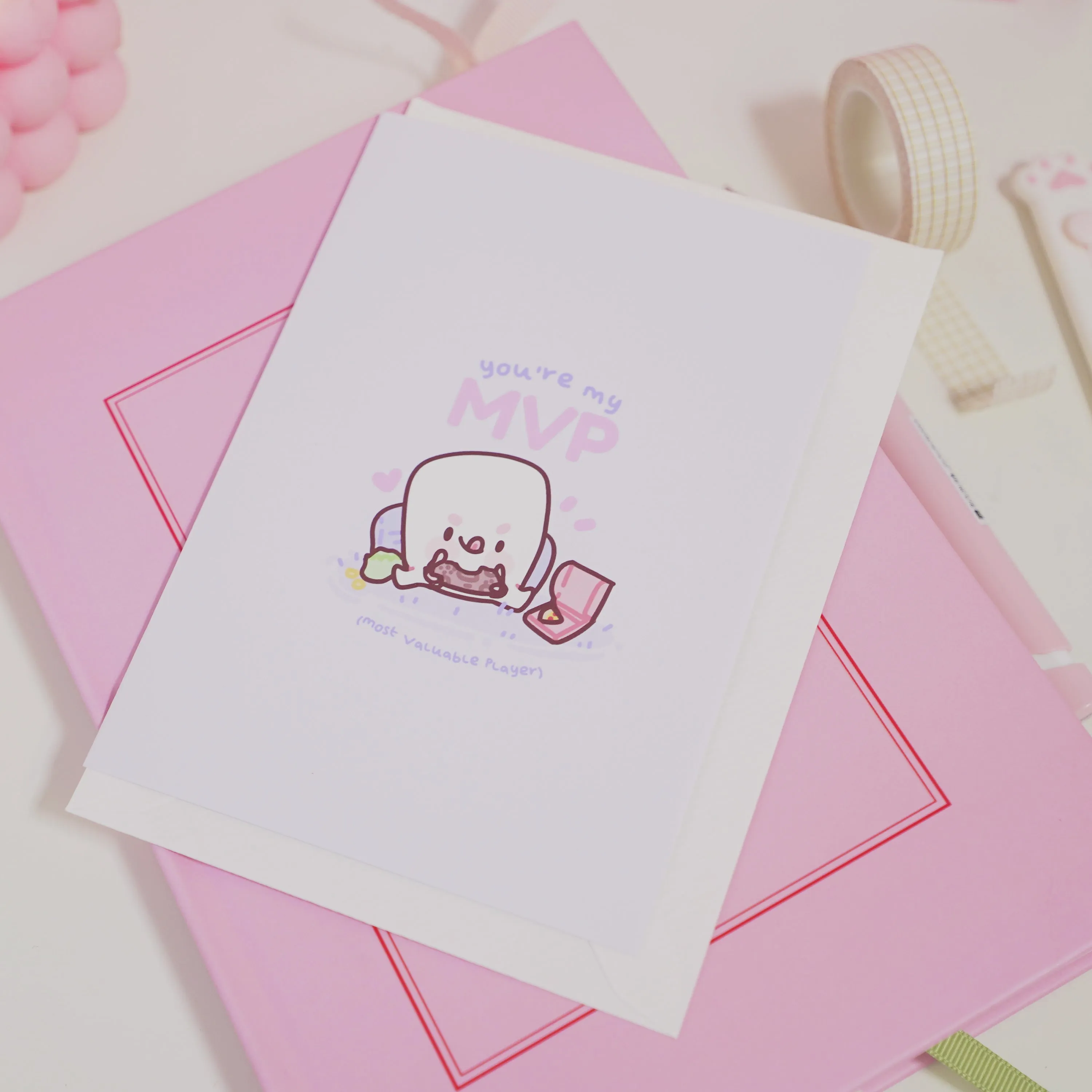 You're My MVP Gamer Valentine's Card | Kawaii Gaming Greeting Card | Cute Co-Op Partner Gift