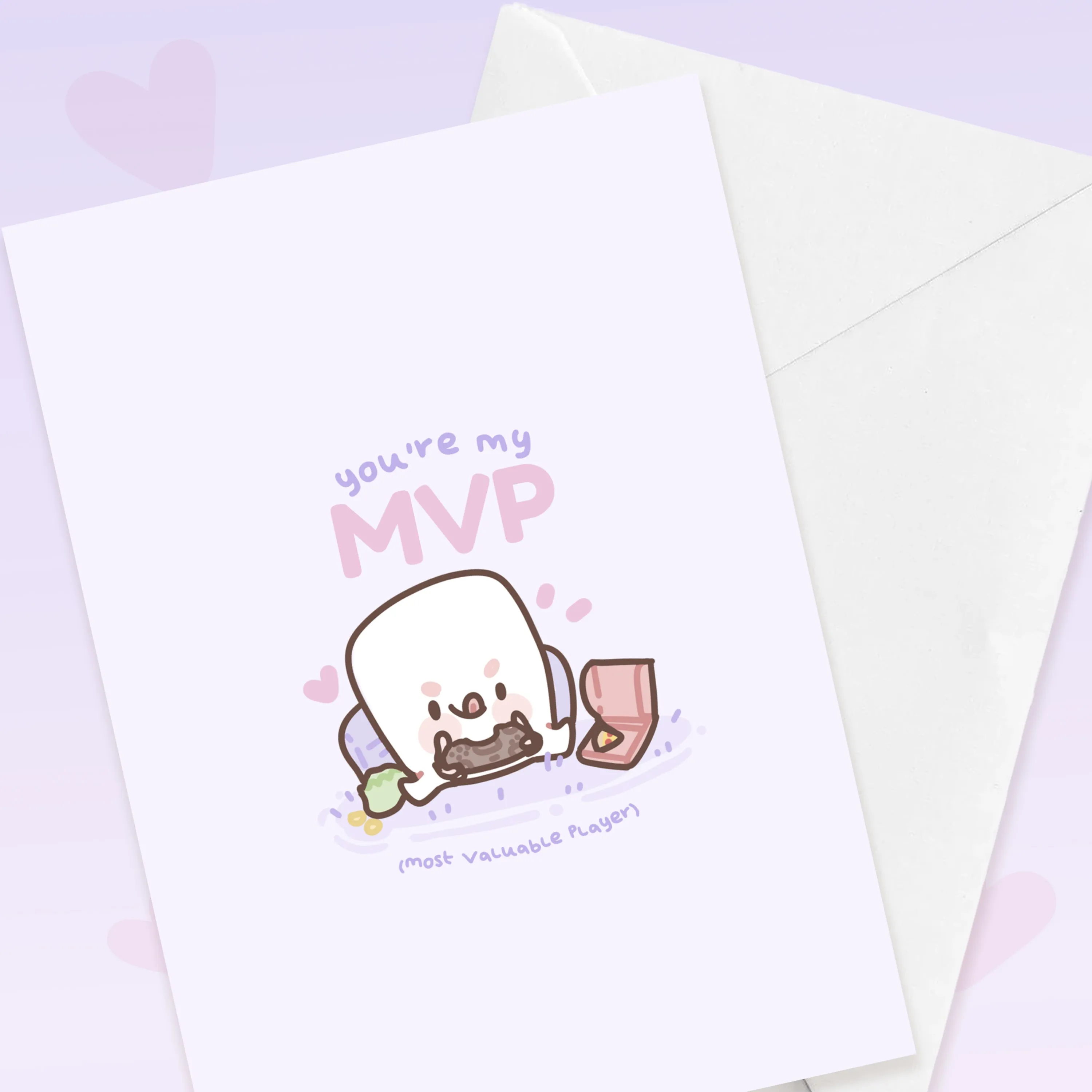 You're My MVP Gamer Valentine's Card | Kawaii Gaming Greeting Card | Cute Co-Op Partner Gift