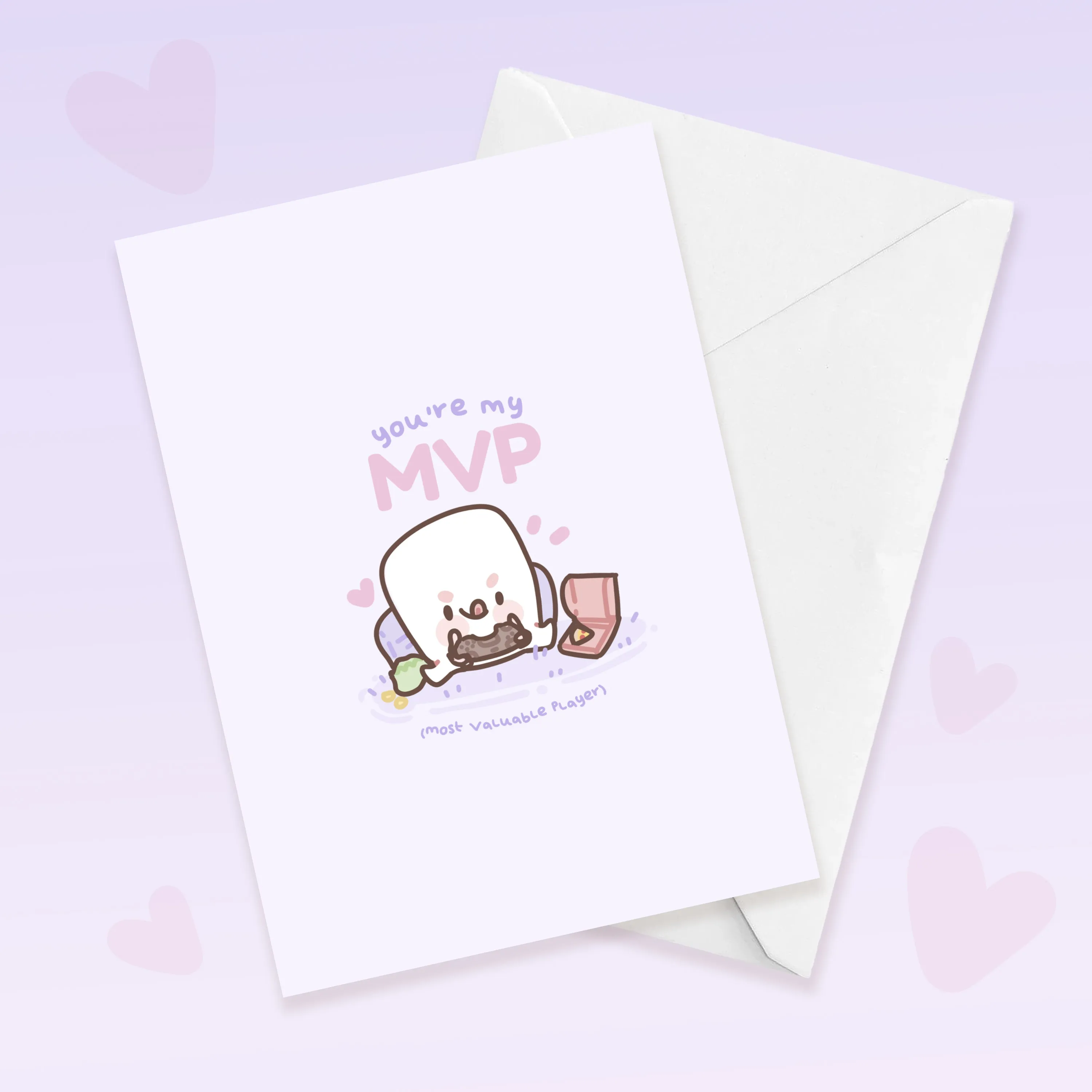 You're My MVP Gamer Valentine's Card | Kawaii Gaming Greeting Card | Cute Co-Op Partner Gift