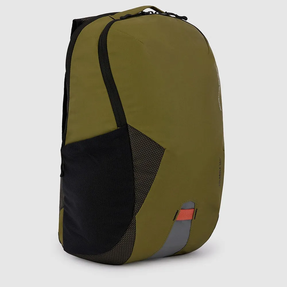 Zaino PIQUADRO Pieghevole porta PC 15,6" in Nylon Riciclato Linea Foldable Colore Verde Militare - CA6005FLD